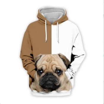 Street Brown White Dog Pattern Animals Hoodie