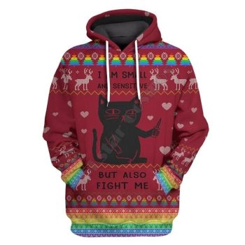  Generous And Beautiful Red Cat Pattern Christmas Hoodie