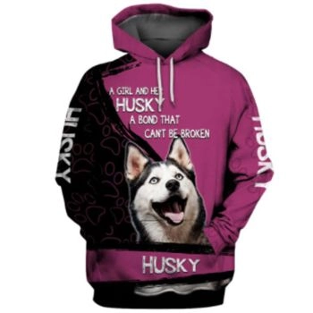  Loose And Gorgeous Pink Black Dog Pattern Animals Hoodie