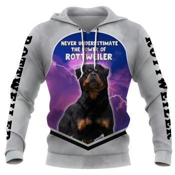 Temperament Purple White Dog Pattern Animals Hoodie