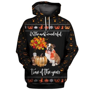 Vintage  And Loose Black Dog Pattern Animals Hoodie