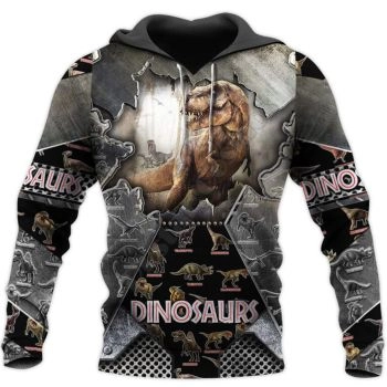 Gorgeous Black   Dinosaurs Pattern Animals Hoodie