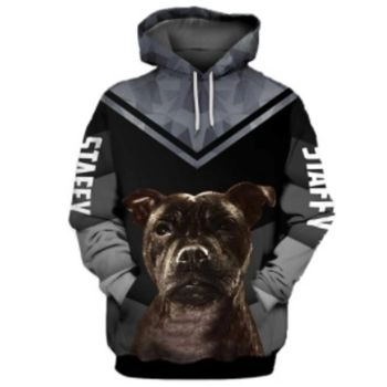 Popular Black Dog Pattern Animals Hoodie