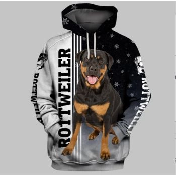 Loose And Gorgeous Black White Dog Pattern Animals Hoodie