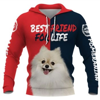 Loose Red Blue Dog Pattern Animals Hoodie