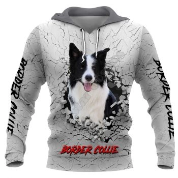 Street Style Grey Dog Pattern Animals Hoodie