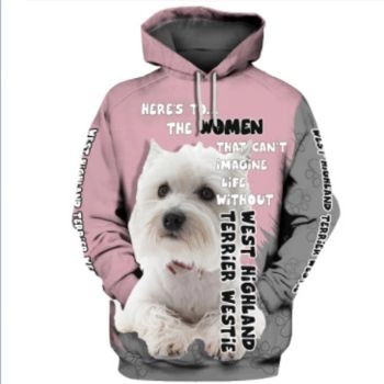 Precious Pink Dog Pattern Animals Hoodie