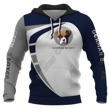 Precious Blue White Dog Pattern Animals Hoodie