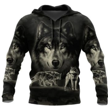 Classical  Black   Dog Pattern Animals Hoodie