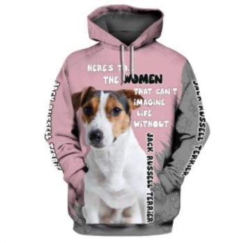 Loose And Gorgeous Pink Dog Pattern Animals Hoodie