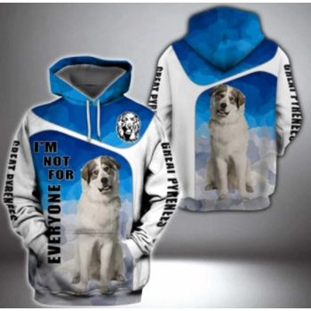 Loose Blue White Dog Pattern Animals Hoodie