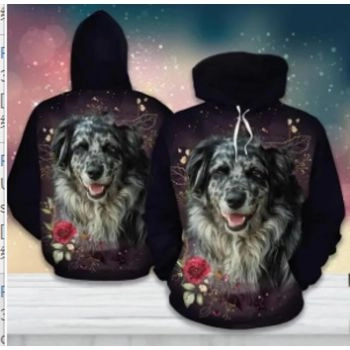 Gorgeous Purple Blue Dog Pattern Animals Hoodie