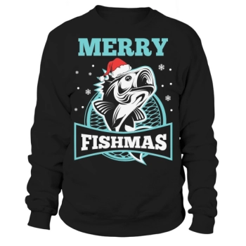 Merry Christmas Fishmas Funny Fishing Sweatshirt