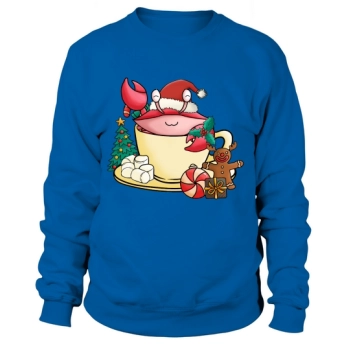 Christmas Hot Drinks Cute Crab Sweatshirt