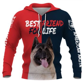 Precious And Gorgeous Red Blue Dog Pattern Animals Hoodie