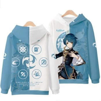 Chic Genshin Impact Anime Game Xingqiu Deepblue Hoodie