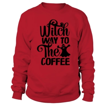 Witch Way To Coffee Halloween Sweatshirt