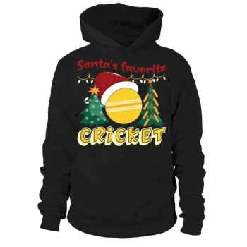 Christmas Sports Santa's Favorite Cricket Hoodies