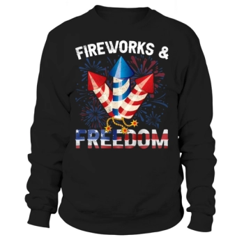 Fireworks Freedom I Love This Land God Sweatshirt