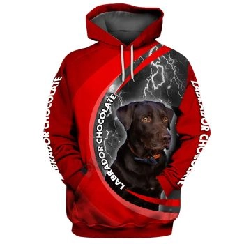 Loose And Fashion Red Dog Pattern Animals Hoodie