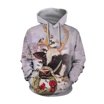 Street Purple Deer Pattern Christmas Hoodie