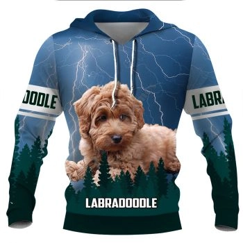 Generous And Beautiful Blue Dog Pattern Animals Hoodie