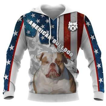 Precious And Gorgeous White Blue Dog Pattern Animals Hoodie