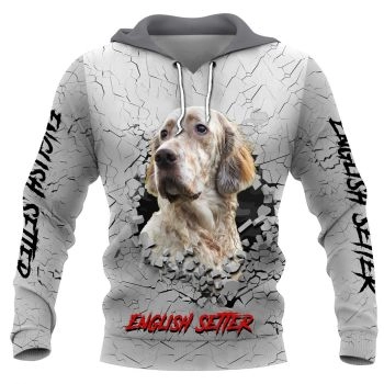 Vintage  Grey Dog Pattern Animals Hoodie