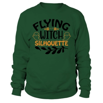 Flying Witch Silhouette Halloween Quote Unisex Sweatshirt