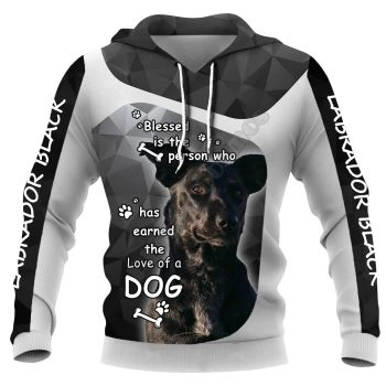 Classical  Black Dog Pattern Animals Hoodie