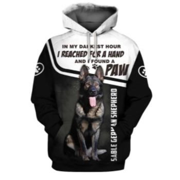 Vintage  And Loose Black White Dog Pattern Animals Hoodie