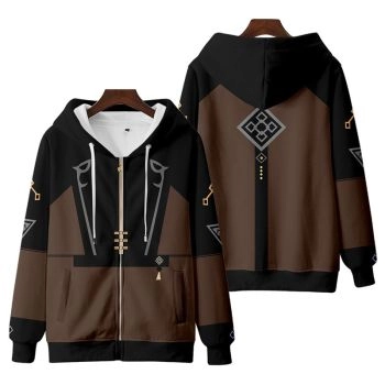 Elegant Genshin Impact Zhongli Zip-Up Hoodie