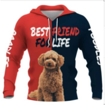 Precious And Gorgeous Red Blue Dog Pattern Animals Hoodie