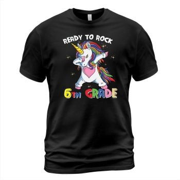 back to school ready to rock 6th grade t-shirt