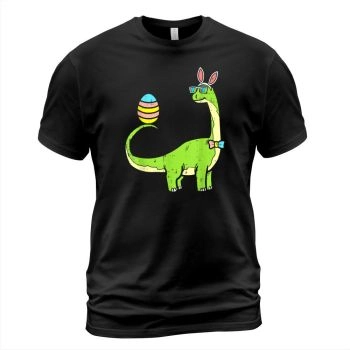 Brontosaurus Bunny Ears Egg Easter Day Dinosaur Dino Boys T Shirt