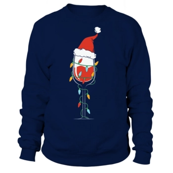 Wine Glasses Santa Hat Christmas Sweatshirt