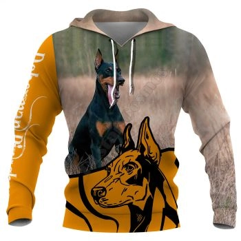 Street Orange Dog Pattern Animals Hoodie