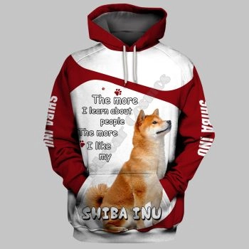 Loose And Gorgeous Red White Dog Pattern Animals Hoodie