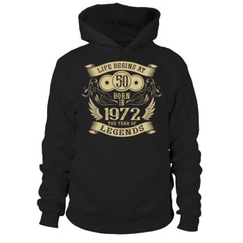 50th Birthday Gifts Vintage 1972 Birthday Hoodies