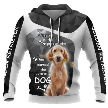 Generous And Beautiful Black Dog Pattern Animals Hoodie