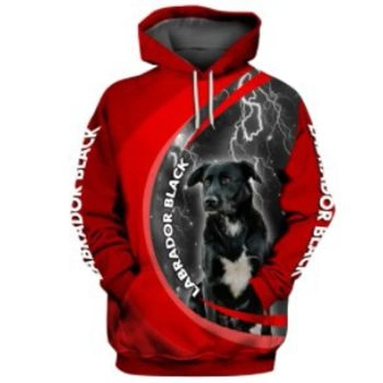 Cute And Loose Red Dog Pattern Animals Hoodie