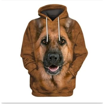 Pretty And Vintage  Brown Dog Pattern Animals Hoodie