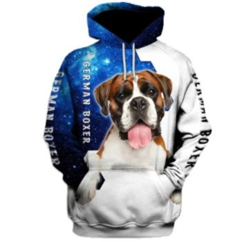 Generous And Beautiful Blue White Dog Pattern Animals Hoodie