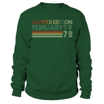 50th Birthday February 1972 Vintage Gift Idea Sweatshirt