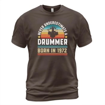Drummer Vintage 1972 50th Birthday Drumming Gift