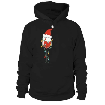 Wine Glasses Santa Hat Christmas Hoodies