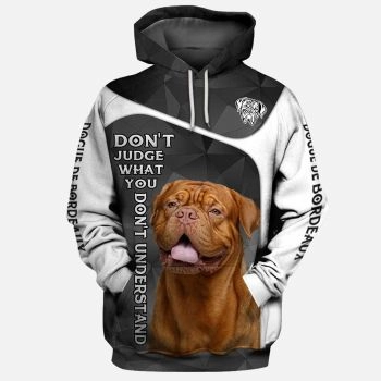 Loose And Gorgeous Black Dog Pattern Animals Hoodie