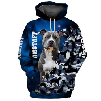 Gorgeous Blue Dog Pattern Animals Hoodie