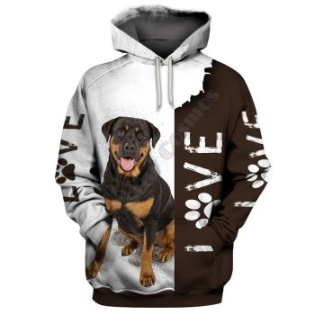 Generous And Beautiful Brown White Dog Pattern Animals Hoodie