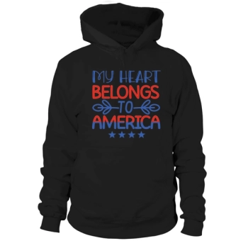My Heart Belongs To America Hooded Sweatshirt